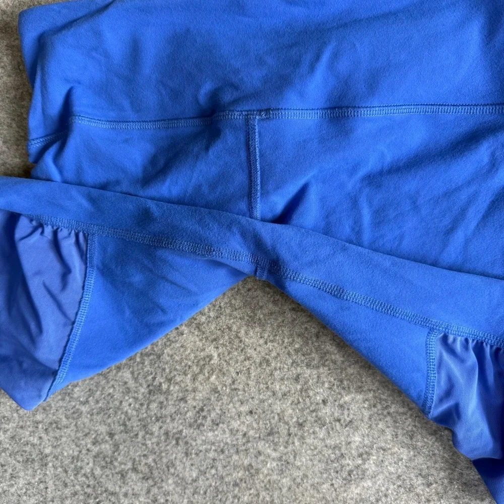 Alo Yoga Siren Leggings Royal Blue Ruched Mesh Activewear Womens Small W54649